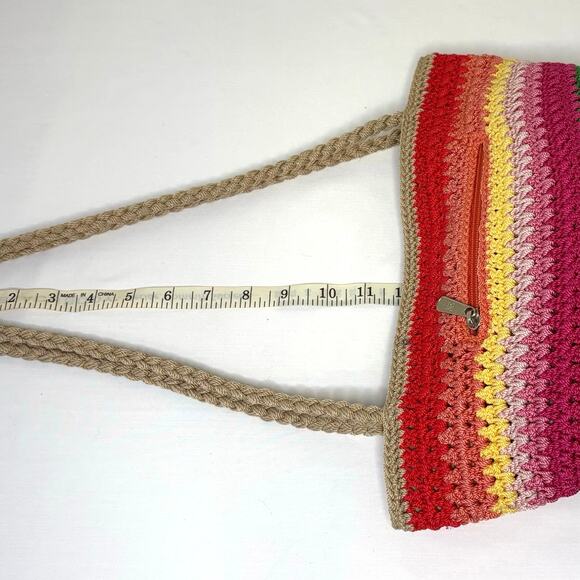 The Sak Crochet Shoulder Bag Handbag Purse Multi Color Rainbow - Picture 11 of 11